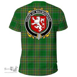 Irish House of MACMURROGH Coat of Arms Family Crest Ireland T Shirt Irish National Tartan Irish County T Shirts