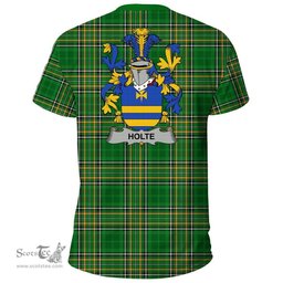 Irish Holte or Holt Coat of Arms Family Crest Ireland T Shirt Irish National Tartan Irish County T Shirts