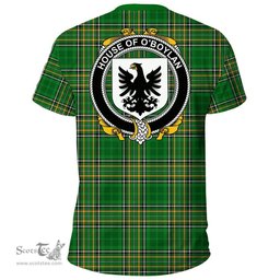 Irish House of O'BOYLAND Coat of Arms Family Crest Ireland T Shirt Irish National Tartan Irish County T Shirts