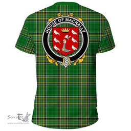 Irish House of MACNALLY Coat of Arms Family Crest Ireland T Shirt Irish National Tartan Irish County T Shirts