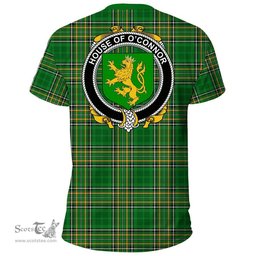 Irish House of O'CONNOR (Kerry) Coat of Arms Family Crest Ireland T Shirt Irish National Tartan Irish County T Shirts
