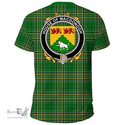 Irish House of MACDONOGH (Connacht) Coat of Arms Family Crest Ireland T Shirt Irish National Tartan Irish County T Shirts