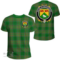 Irish House of MACDONOGH (Connacht) Coat of Arms Family Crest Ireland T Shirt Irish National Tartan Irish County T Shirts
