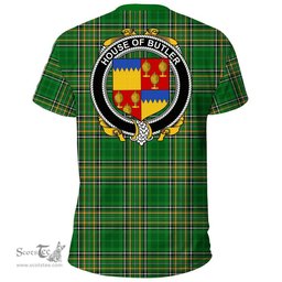 Irish House of BUTLER Coat of Arms Family Crest Ireland T Shirt Irish National Tartan Irish County T Shirts