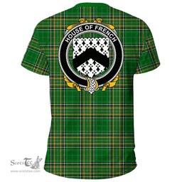 Irish House of FRENCH Coat of Arms Family Crest Ireland T Shirt Irish National Tartan Irish County T Shirts