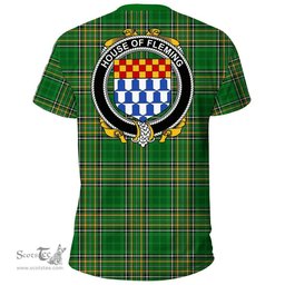 Irish House of FLEMING Coat of Arms Family Crest Ireland T Shirt Irish National Tartan Irish County T Shirts