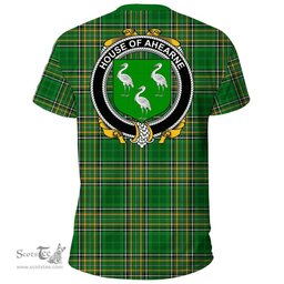 Irish House of AHEARNE (Aherne) Coat of Arms Family Crest Ireland T Shirt Irish National Tartan Irish County T Shirts