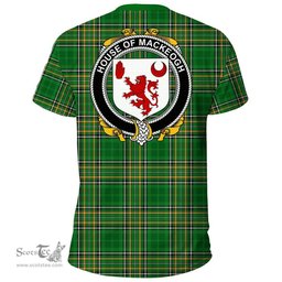 Irish House of MACKEOGH Coat of Arms Family Crest Ireland T Shirt Irish National Tartan Irish County T Shirts