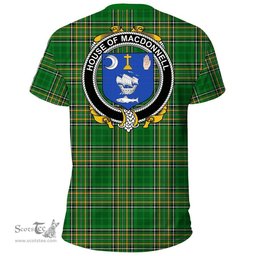 Irish House of MACDONNELL (Clare and Connacht) Coat of Arms Family Crest Ireland T Shirt Irish National Tartan Irish County T Shirts