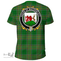 Irish House of MACDONLEVY Coat of Arms Family Crest Ireland T Shirt Irish National Tartan Irish County T Shirts