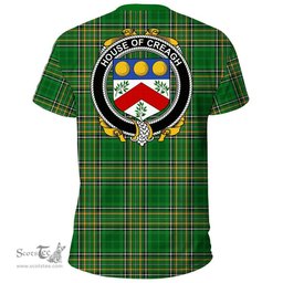 Irish House of CREAGH Coat of Arms Family Crest Ireland T Shirt Irish National Tartan Irish County T Shirts