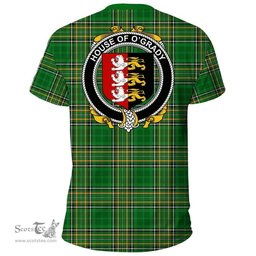 Irish House of O'GRADY Coat of Arms Family Crest Ireland T Shirt Irish National Tartan Irish County T Shirts