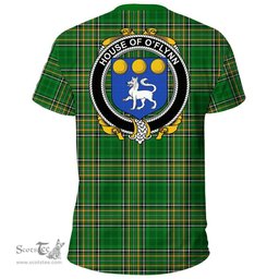 Irish House of O'FLYNN Coat of Arms Family Crest Ireland T Shirt Irish National Tartan Irish County T Shirts
