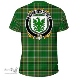 Irish House of MACENIRY Coat of Arms Family Crest Ireland T Shirt Irish National Tartan Irish County T Shirts