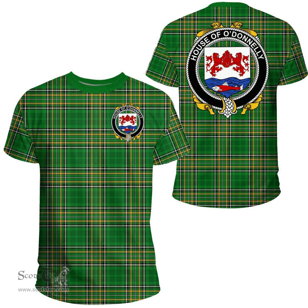 Irish House of O'DONNELLY Coat of Arms Family Crest Ireland T Shirt Irish National Tartan Irish County T Shirts