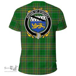 Irish House of O'HICKEY Coat of Arms Family Crest Ireland T Shirt Irish National Tartan Irish County T Shirts