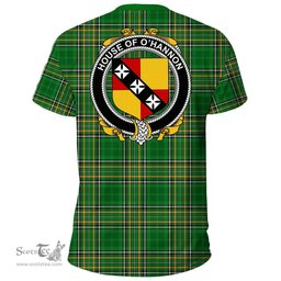 Irish House of O'HANNON Coat of Arms Family Crest Ireland T Shirt Irish National Tartan Irish County T Shirts