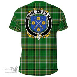 Irish House of O'DINNEEN Coat of Arms Family Crest Ireland T Shirt Irish National Tartan Irish County T Shirts