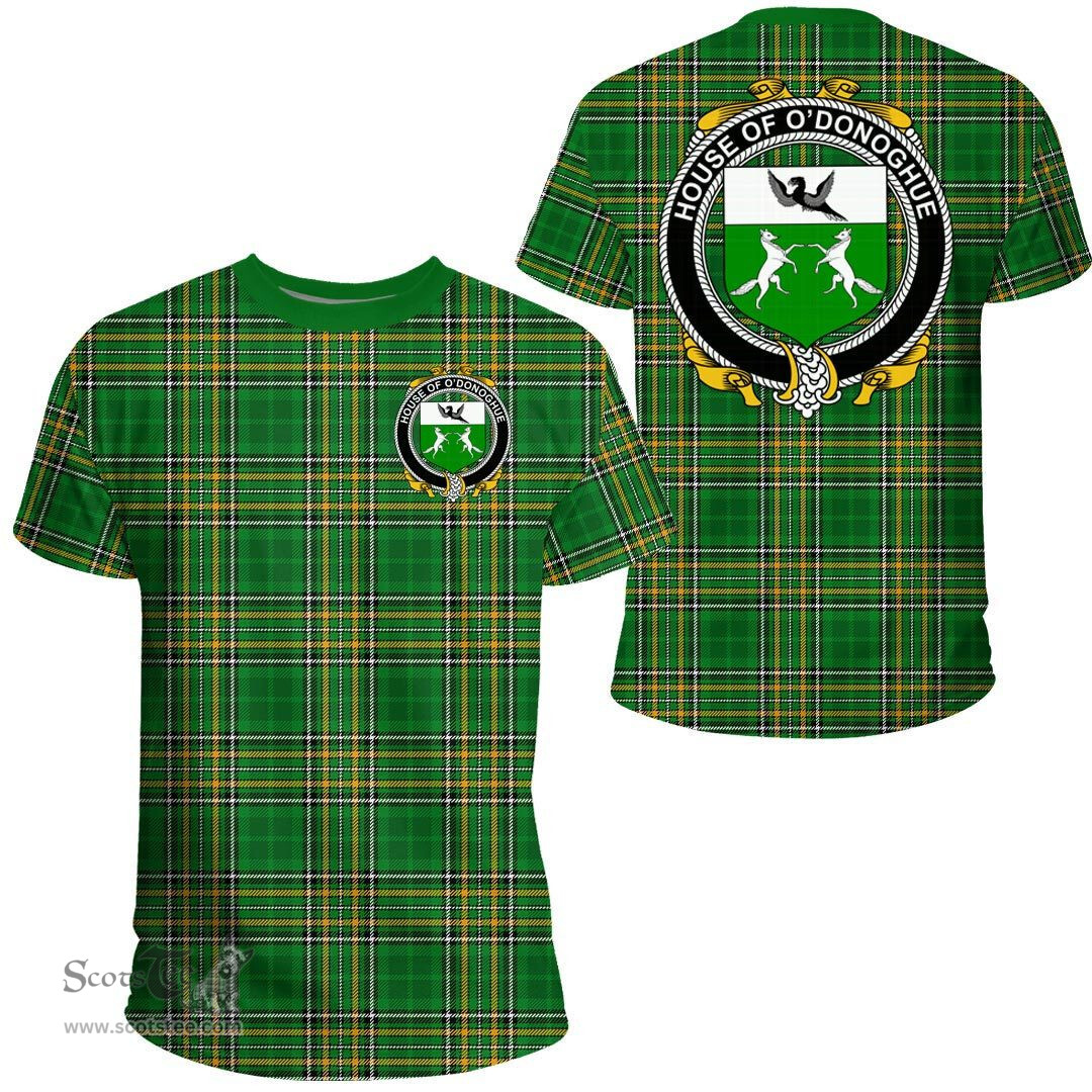 Irish House of O'DONOGHUE Coat of Arms Family Crest Ireland T Shirt Irish National Tartan Irish County T Shirts