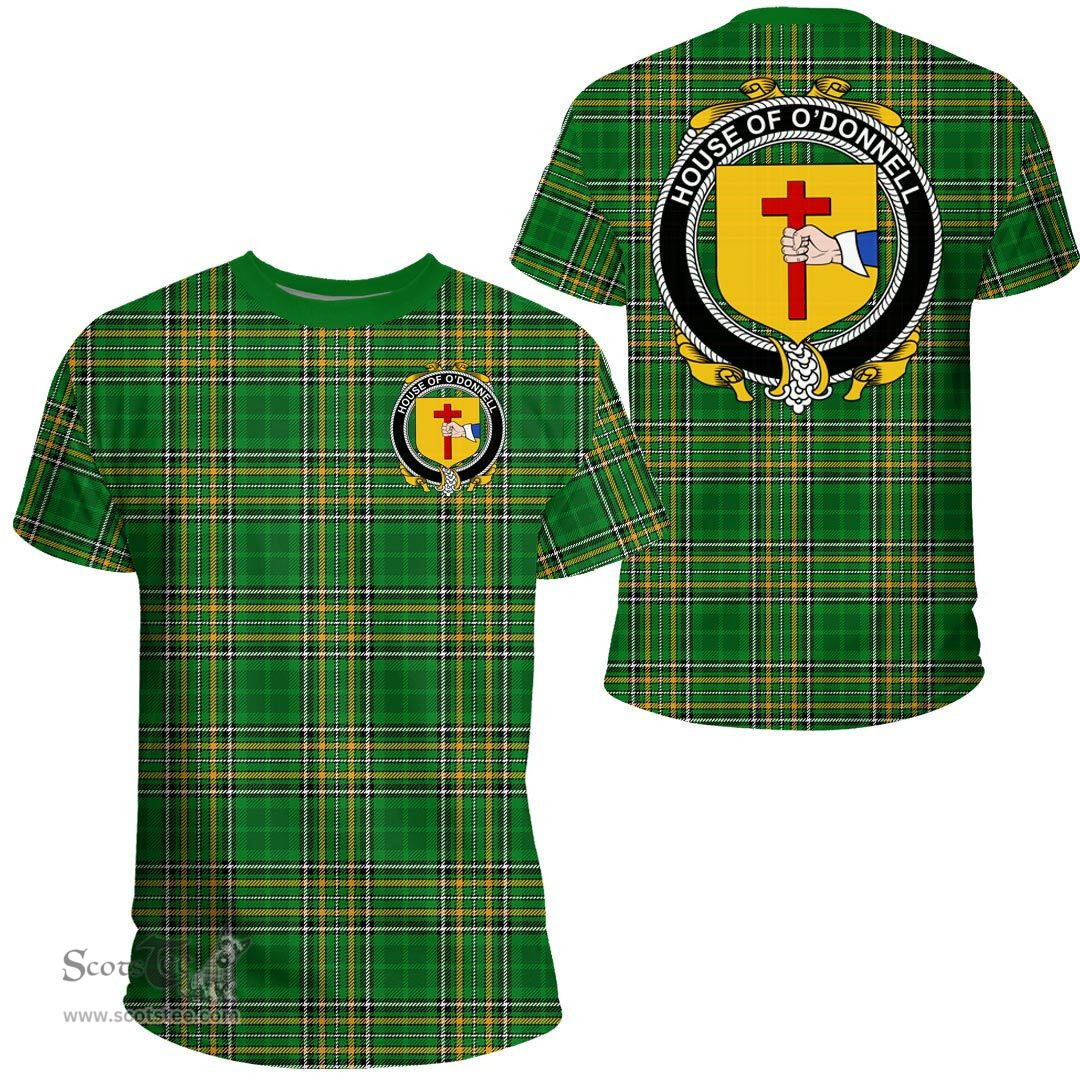 Irish House of O'DONNELL Coat of Arms Family Crest Ireland T Shirt Irish National Tartan Irish County T Shirts