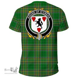 Irish House of O'CREAN Coat of Arms Family Crest Ireland T Shirt Irish National Tartan Irish County T Shirts