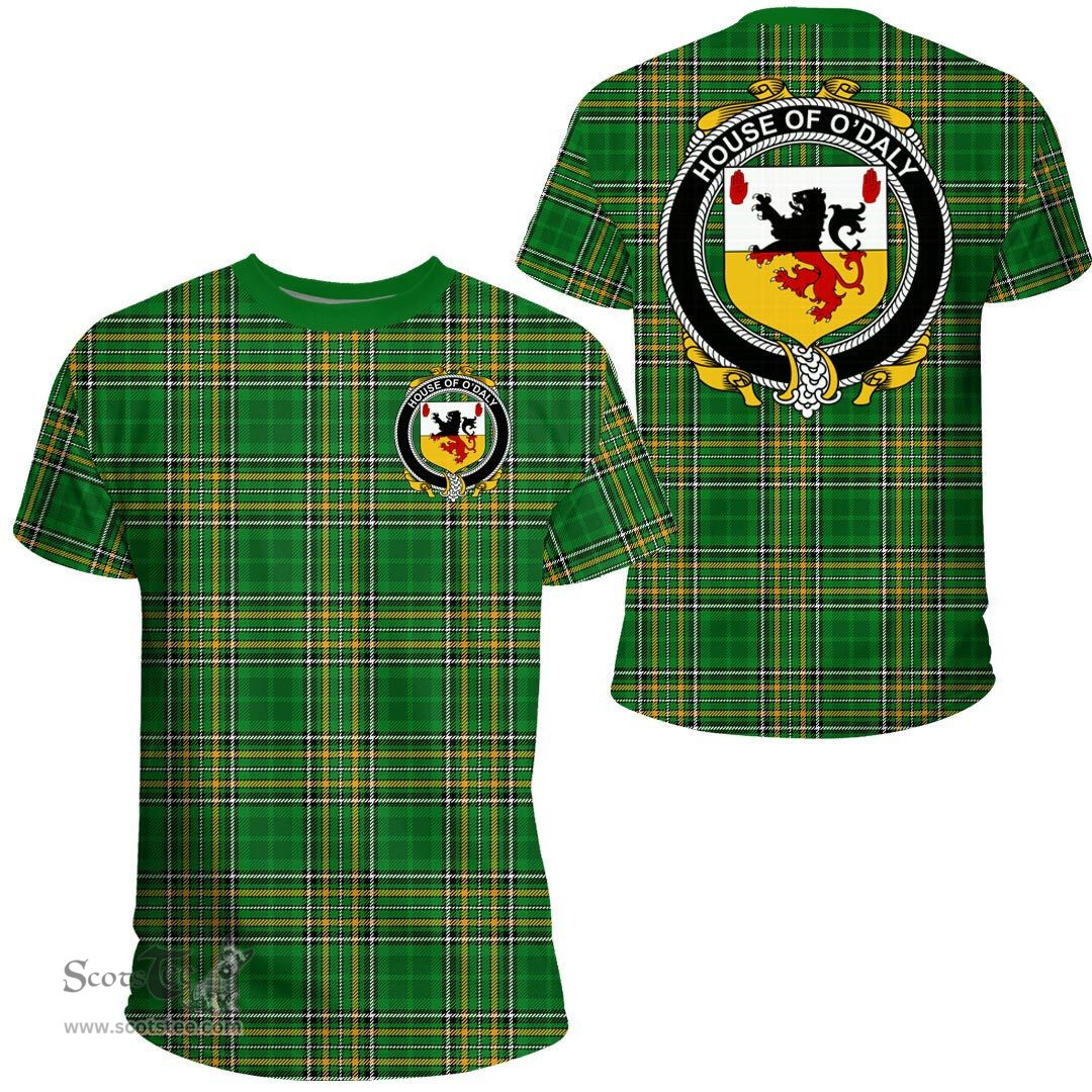 Irish House of O'DALY Coat of Arms Family Crest Ireland T Shirt Irish National Tartan Irish County T Shirts
