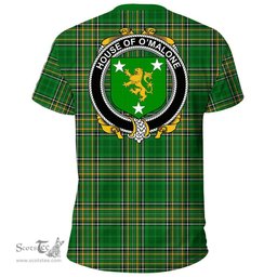 Irish House of O'MALONE Coat of Arms Family Crest Ireland T Shirt Irish National Tartan Irish County T Shirts