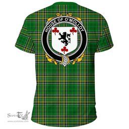 Irish House of O'MOLLOY Coat of Arms Family Crest Ireland T Shirt Irish National Tartan Irish County T Shirts