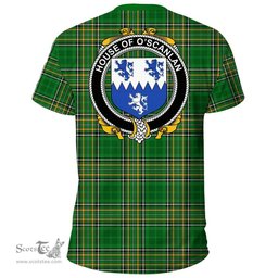 Irish House of O'SCANLAN (Munster) Coat of Arms Family Crest Ireland T Shirt Irish National Tartan Irish County T Shirts
