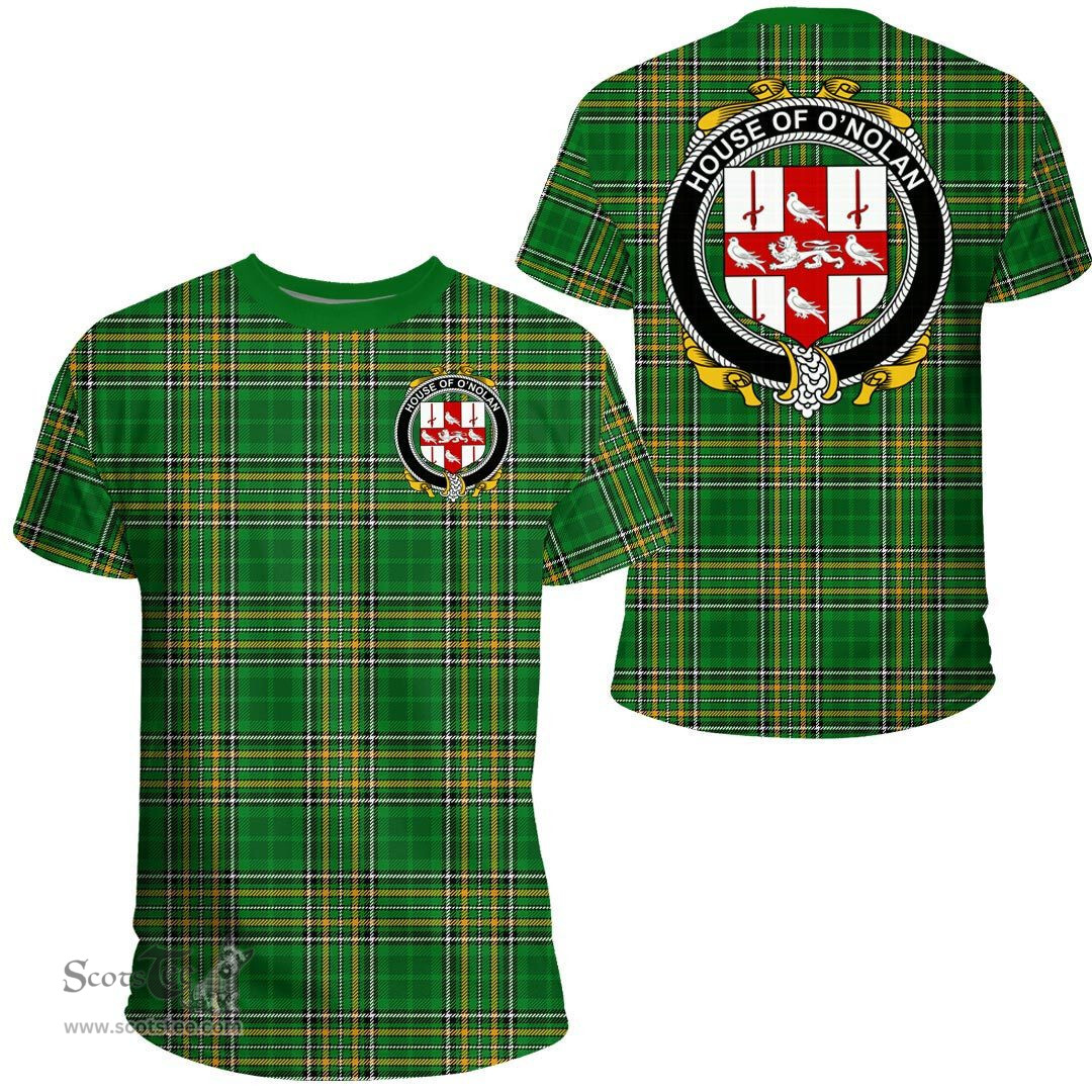Irish House of O'NOLAN Coat of Arms Family Crest Ireland T Shirt Irish National Tartan Irish County T Shirts