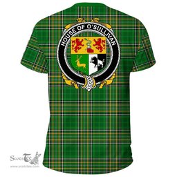 Irish House of O'SULLIVAN Coat of Arms Family Crest Ireland T Shirt Irish National Tartan Irish County T Shirts