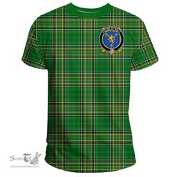 Irish House of WALL Coat of Arms Family Crest Ireland T Shirt Irish National Tartan Irish County T Shirts