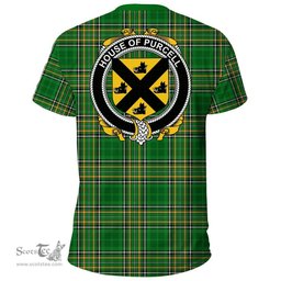 Irish House of PURCELL Coat of Arms Family Crest Ireland T Shirt Irish National Tartan Irish County T Shirts