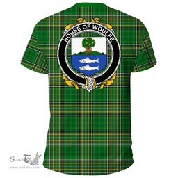 Irish House of WOULFE Coat of Arms Family Crest Ireland T Shirt Irish National Tartan Irish County T Shirts