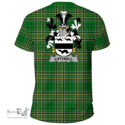 Irish Luttrell Coat of Arms Family Crest Ireland T Shirt Irish National Tartan Irish County T Shirts
