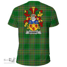 Irish Kearney or O'Kearney Coat of Arms Family Crest Ireland T Shirt Irish National Tartan Irish County T Shirts