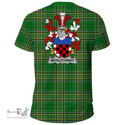 Irish Micklethwait Coat of Arms Family Crest Ireland T Shirt Irish National Tartan Irish County T Shirts