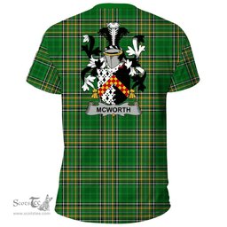 Irish McWorth or MacWorth Coat of Arms Family Crest Ireland T Shirt Irish National Tartan Irish County T Shirts