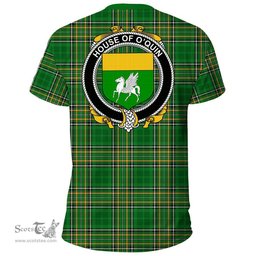 Irish House of O'QUIN (Annaly) Coat of Arms Family Crest Ireland T Shirt Irish National Tartan Irish County T Shirts