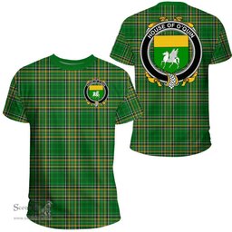 Irish House of O'QUIN (Annaly) Coat of Arms Family Crest Ireland T Shirt Irish National Tartan Irish County T Shirts