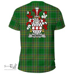 Irish Milward Coat of Arms Family Crest Ireland T Shirt Irish National Tartan Irish County T Shirts
