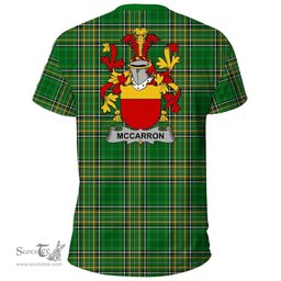 Irish McCarron Coat of Arms Family Crest Ireland T Shirt Irish National Tartan Irish County T Shirts