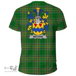 Irish Mecham Coat of Arms Family Crest Ireland T Shirt Irish National Tartan Irish County T Shirts
