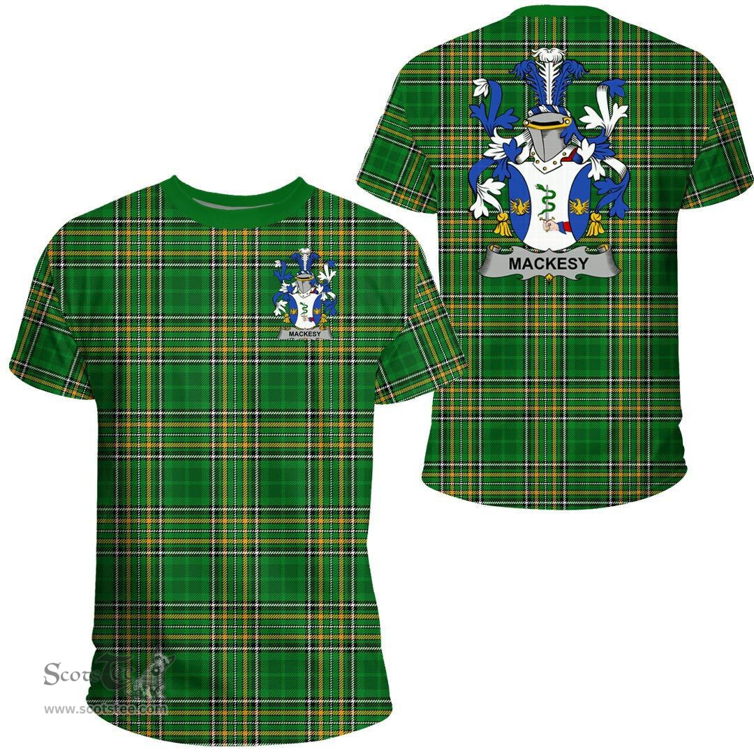 Irish Mackesy Coat of Arms Family Crest Ireland T Shirt Irish National Tartan Irish County T Shirts