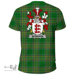 Irish McMahon or McMahan Coat of Arms Family Crest Ireland T Shirt Irish National Tartan Irish County T Shirts