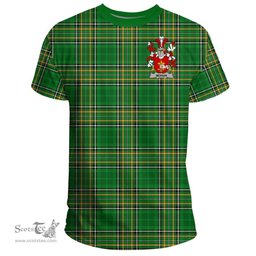Irish Mohun or Mohan Coat of Arms Family Crest Ireland T Shirt Irish National Tartan Irish County T Shirts