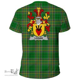 Irish Logan Coat of Arms Family Crest Ireland T Shirt Irish National Tartan Irish County T Shirts