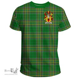 Irish Logan Coat of Arms Family Crest Ireland T Shirt Irish National Tartan Irish County T Shirts