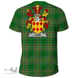Irish Lavin or O'Lavin Coat of Arms Family Crest Ireland T Shirt Irish National Tartan Irish County T Shirts