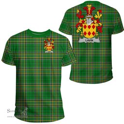 Irish Lavin or O'Lavin Coat of Arms Family Crest Ireland T Shirt Irish National Tartan Irish County T Shirts